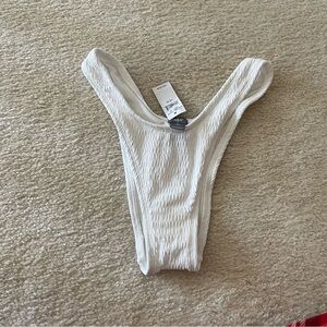 Aerie White Textured Swim Bottom